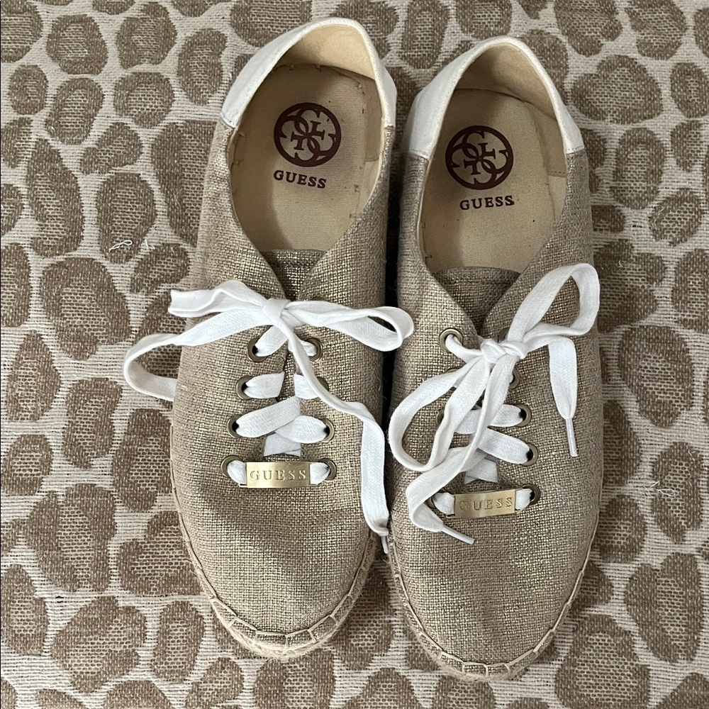 Guess Beige and White Women's Sneakers